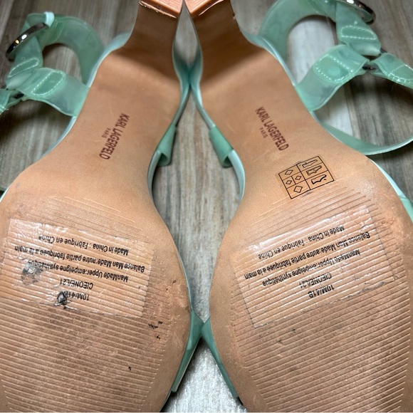 Karl Lagerfeld Paris Cieone Sandal Heels Mint Julep Womens 10M Adjustable Strap - Picture 12 of 14